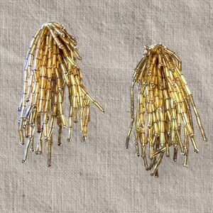 Vintage Statement Glam Regencycore Retro Beaded Clip On Earrings